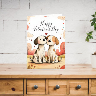 Cute Dogs Valentine Card Feiertagskarte