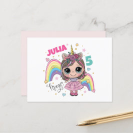 Cute Doll Girl Thank you card Postkarte