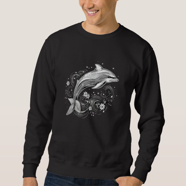 Cute Dolphin Men Women Kids Aquatic Ocean 15 Sweatshirt (Vorderseite)
