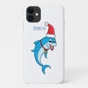 Cute dolphin with Santa hat cartoon Case-Mate iPhone Hülle