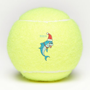 Cute dolphin with Santa hat cartoon Tennisbälle