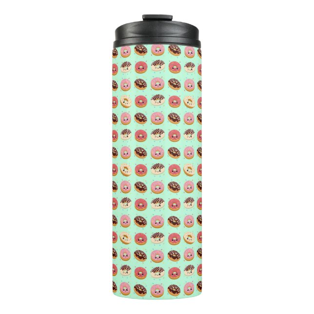 Cute Donuts Pattern – Adorable Sweet Treat Design Thermosbecher (Vorderseite)