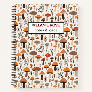 Cute Doodle Champhrooms Motif | Carnet Spiral