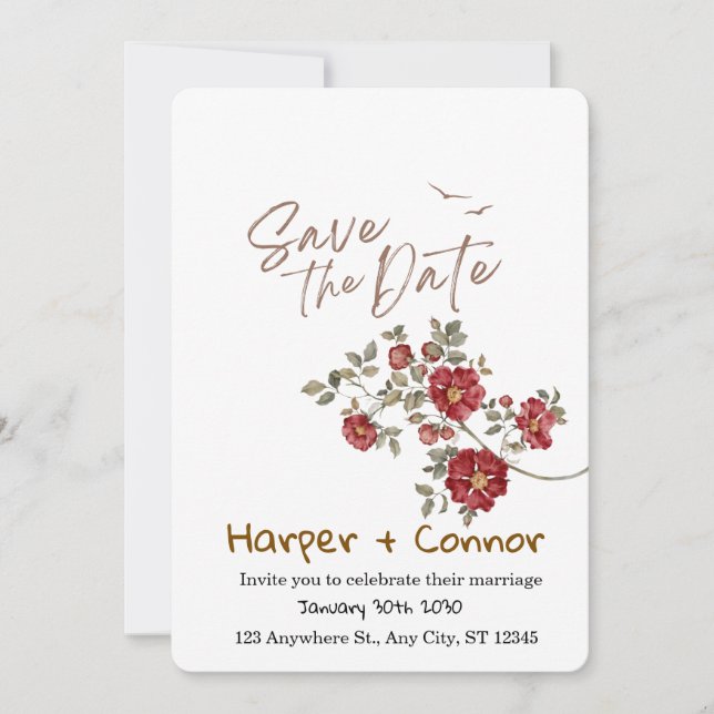 Cute Doodle Wedding Save the Date Invitation Einladung (Vorderseite)