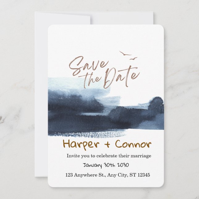 Cute Doodle Wedding Save the Date Invitation Einladung (Vorderseite)