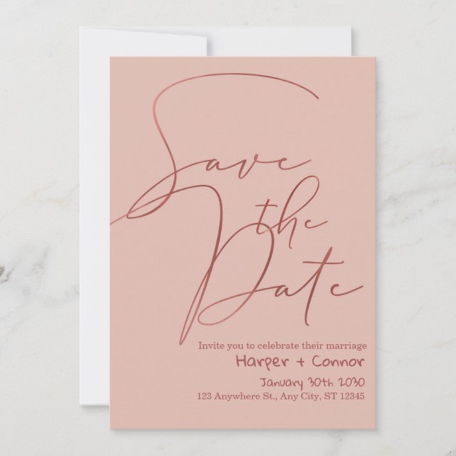 Cute Doodle Wedding Save the Date Invitation Einladung (Vorderseite)