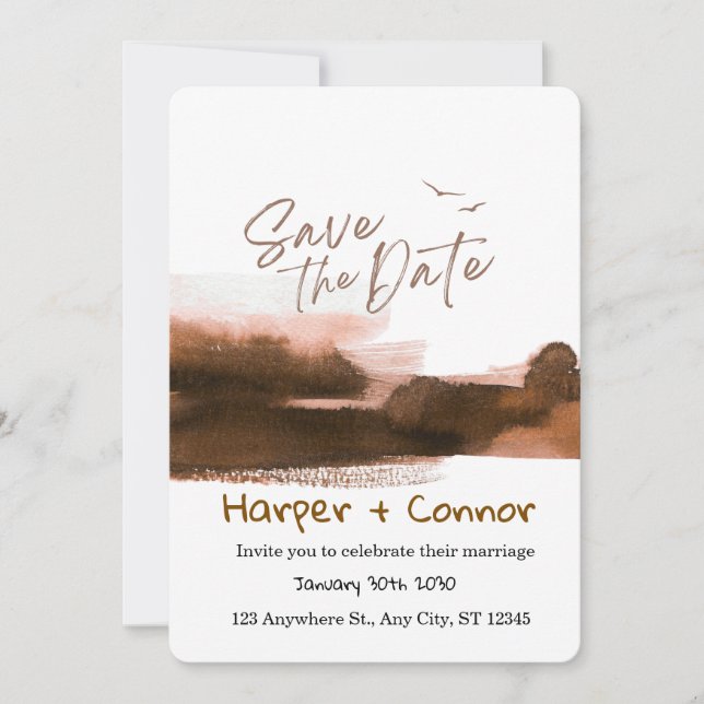 Cute Doodle Wedding Save the Date Invitation Einladung (Vorderseite)