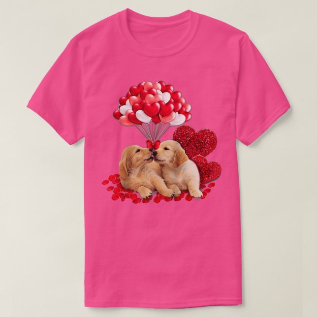 Cute Drehmoment Golden Retriever Valentines Day Do T-Shirt (Design vorne)
