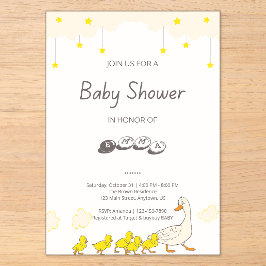 Cute Duck Baby Shower Illustration Minimal Style Acryleinladungen