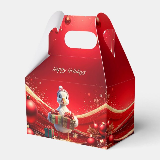 Cute Duck Christmas Holiday Favor Box Geschenkschachtel (Vorderseite)