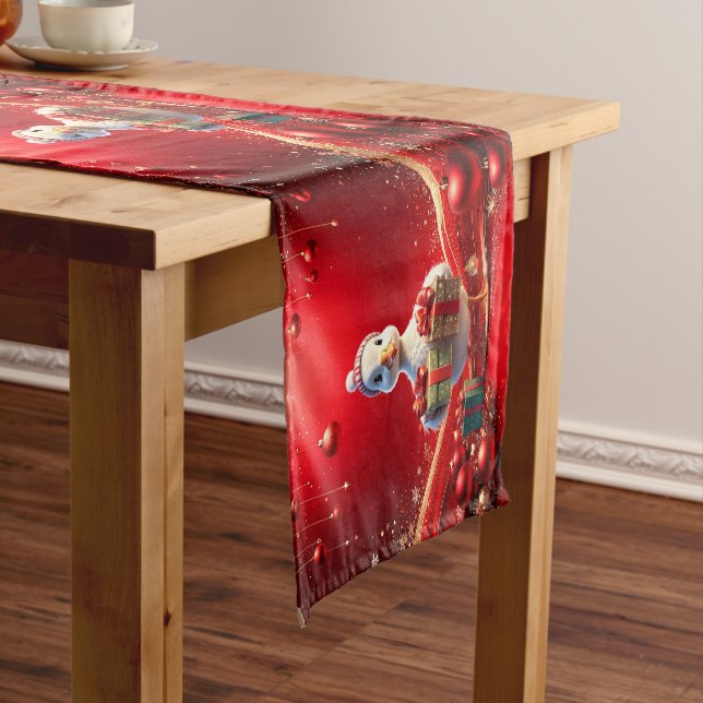Cute Duck Christmas Holiday Table Runner Mittelgroßer Tischläufer (Beispiel)