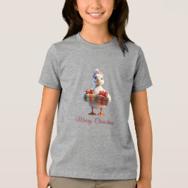Cute Duck Christmas Holiday Tri-Blend Shirt