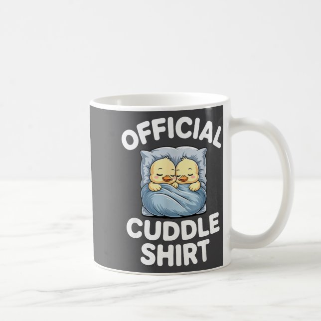 Cute Duck Couple Snuggle Cuddle  Kaffeetasse (Rechts)