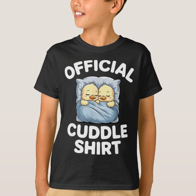 Cute Duck Couple Snuggle Cuddle  T-Shirt (Vorderseite)