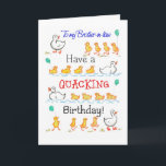 Cute Ducklings Quacking Birthday Karte<br><div class="desc">A light-hearted Birthday Card for a Brother-in-law,  with rows of cute ducklings with ballons,  following their Mother,  from a handpainted watercolour illustration by Judy Adamson. You can change the inside text if you wish.</div>