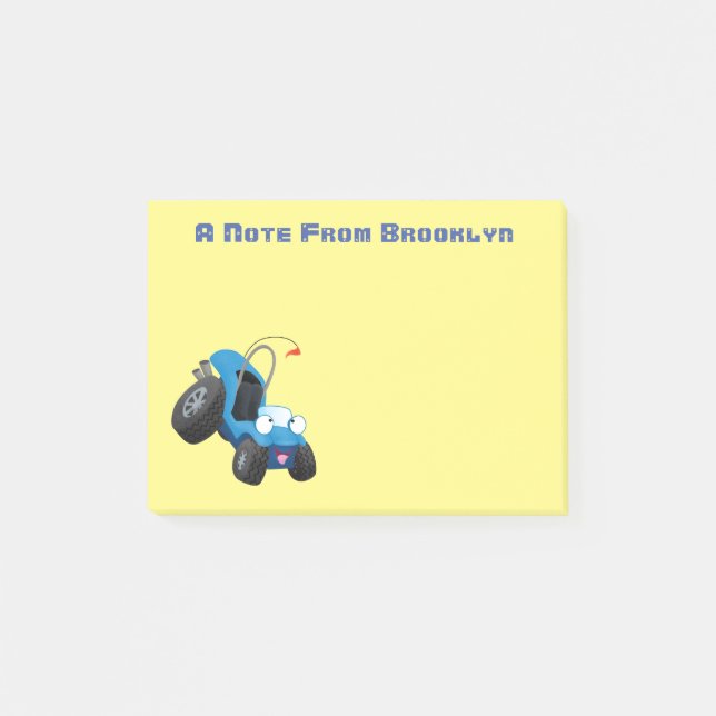Cute dune buggy off road vehicle cartoon  post-it klebezettel (Vorderseite)