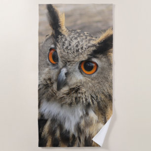 Cute eagle owl strandtuch