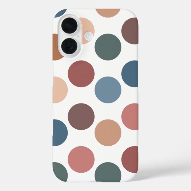 Cute Earth Tones Polka Dots iPhone 16 Hülle (Rückseite)