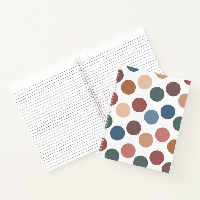 Cute Earth Tones Polka Dots Notizbuch (Innenseite)