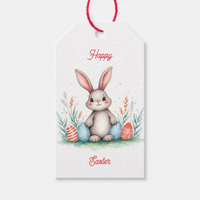 Cute Easter Bunny And Eggs Popular Collection Geschenkanhänger (Vorderseite)