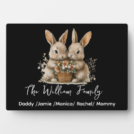 Cute Easter Bunny Family Plaque – Personalized 