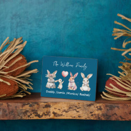 Cute Easter Bunny Family Plaque – Personalized 