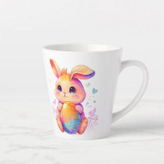 Cute Easter Bunny Latte Mug – Adorable Pastel Rab Milchtasse