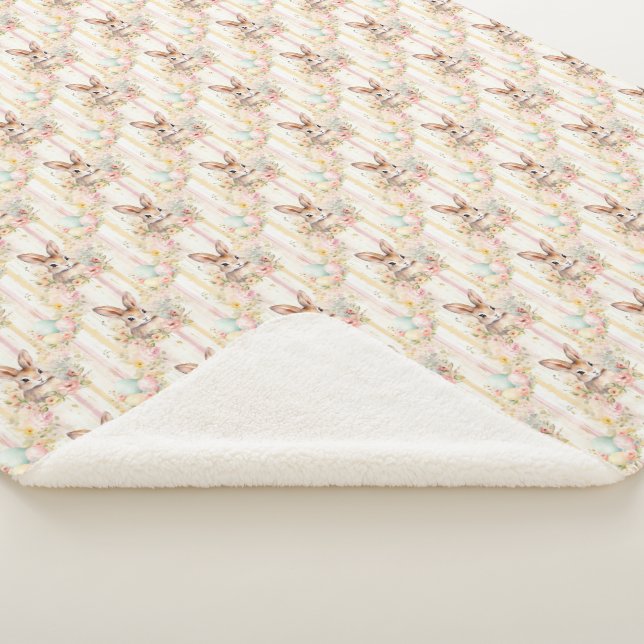 Cute Easter Bunny Sherpa Blanket Sherpadecke (3/4)