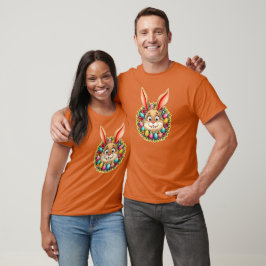 Cute Easter Bunny – Spring Flowers - camiseta T-Shirt