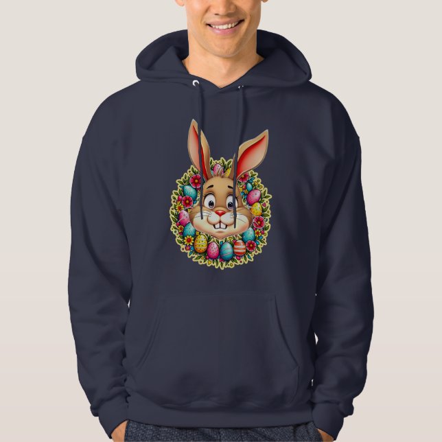 Cute Easter Bunny – Spring Flowers moletom Hoodie (Vorderseite)