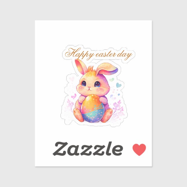  Cute Easter Bunny sticker – Adorable Pastel R (Blatt)