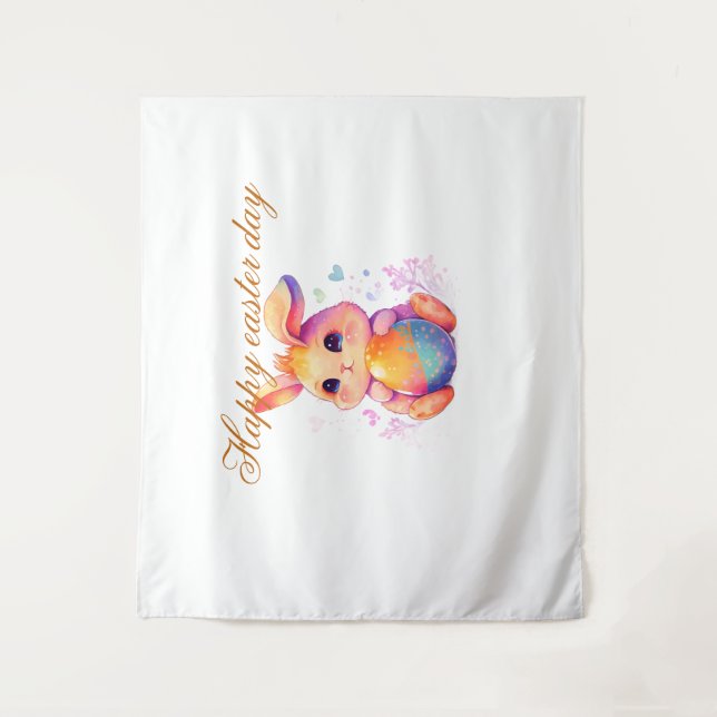  Cute Easter Bunny sticker – Adorable Pastel R Wandteppich (Vorderseite)