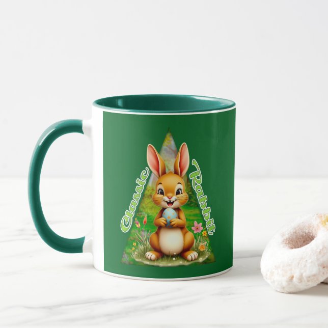 Cute Easter Bunny with Colorful Eggs - caneca Tasse (Mit Donut)