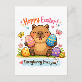 Cute Easter Capybara Eggs Postkarte