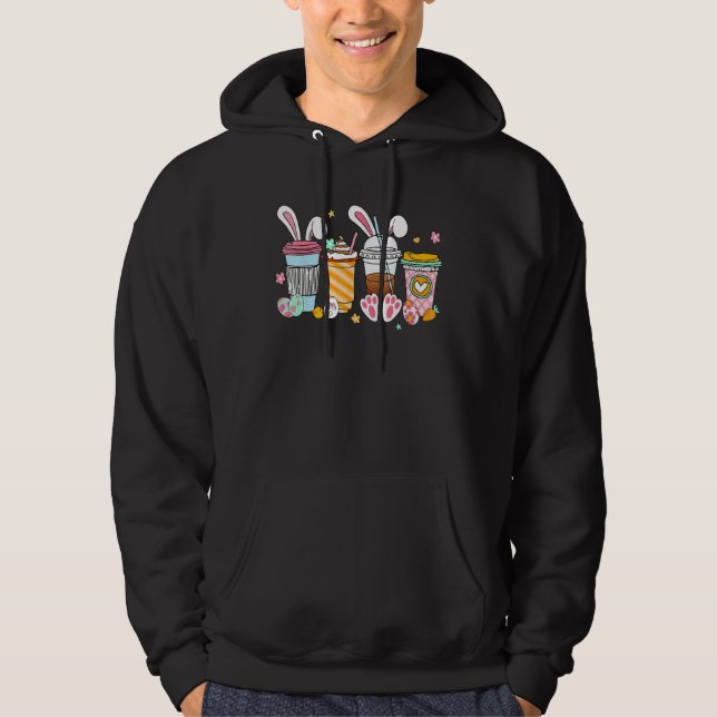 Cute Easter Coffee Bunny Latte Coffee Easter 2023  Hoodie (Vorderseite)