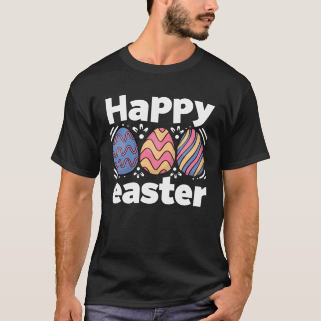 Cute Easter Eggs Hunt Eggs Rabbit Happy Easter Day T-Shirt (Vorderseite)