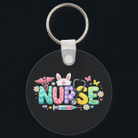 Cute Easter Nurse Medical Humor Schlüsselanhänger<br><div class="desc">Colorful lettering with a nurse hat,  stethoscope,  flowers and playful medical symbols. A cheerful graphic celebrating caring nurses and healthcare professionals during the Easter season with a bright and friendly hospital atmosphere.</div>