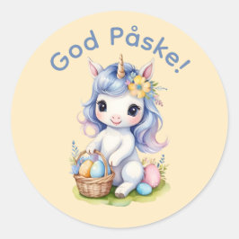 Cute Easter Unicorn Danish - Sticker