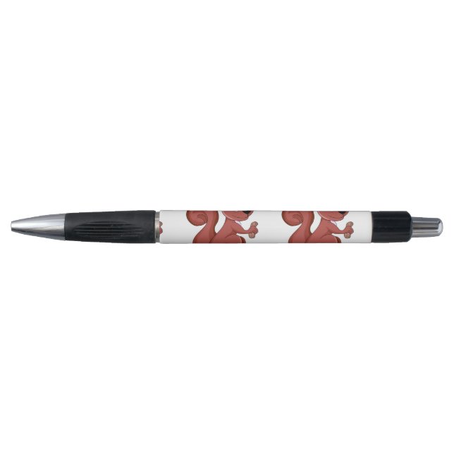 Cute écureuil en caricature avec un stylo à cacahu (Devant)
