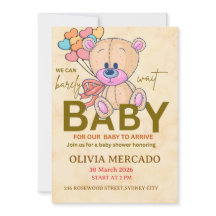 Cute Editable Neutral Baby Shower Invitation
