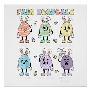 Cute Eggs Schmerzskala Pflege Triage ICU Bewertung Poster