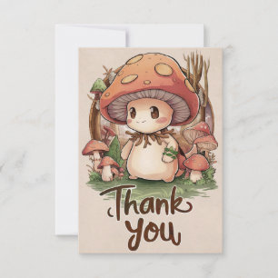 Cute Elegant Carte de remerciements de champignons