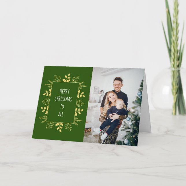 Cute Elegant Holiday Photo Card Karte (Vorderseite)