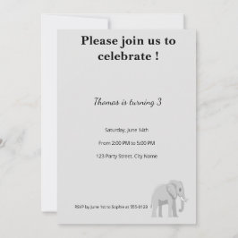 Cute Elephant Birthday Invitation | Soft Pastel Einladung
