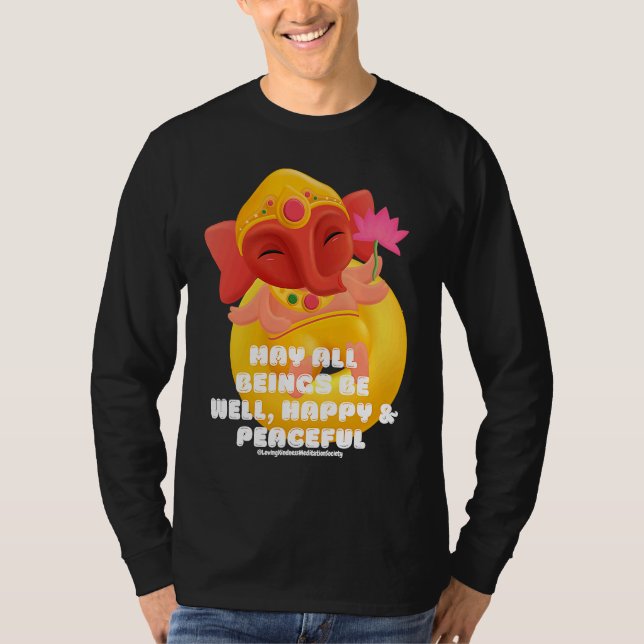 Cute Elephant Ganesha Peace Lotus Loving Kindness  T-Shirt (Vorderseite)