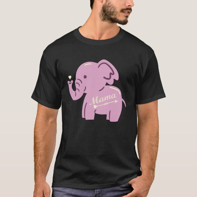 Cute elephant heart clothing mum mother mum elepha T-Shirt (Vorderseite)