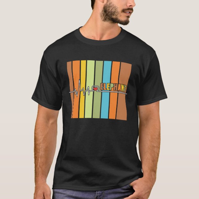 Cute Elephant Heartbeat  Jungle Animal T-Shirt (Vorderseite)