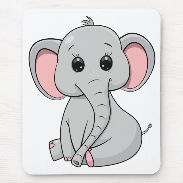 Cute Elephant Mousepad (Vorne)