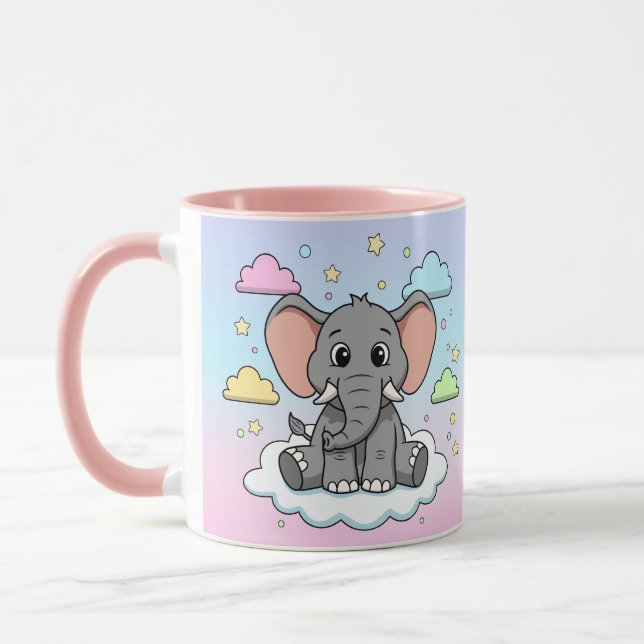 Cute Elephant on Cloud - I'm Ele-Fun-t Pun Tasse (Links)