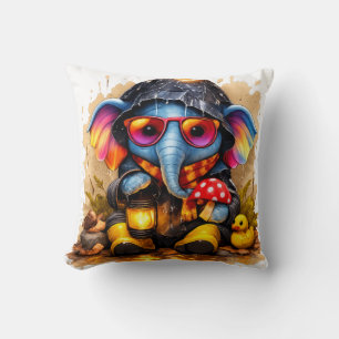 Cute Elephant Rainy Day Pillow Kawaii Animal Nurse Kissen
